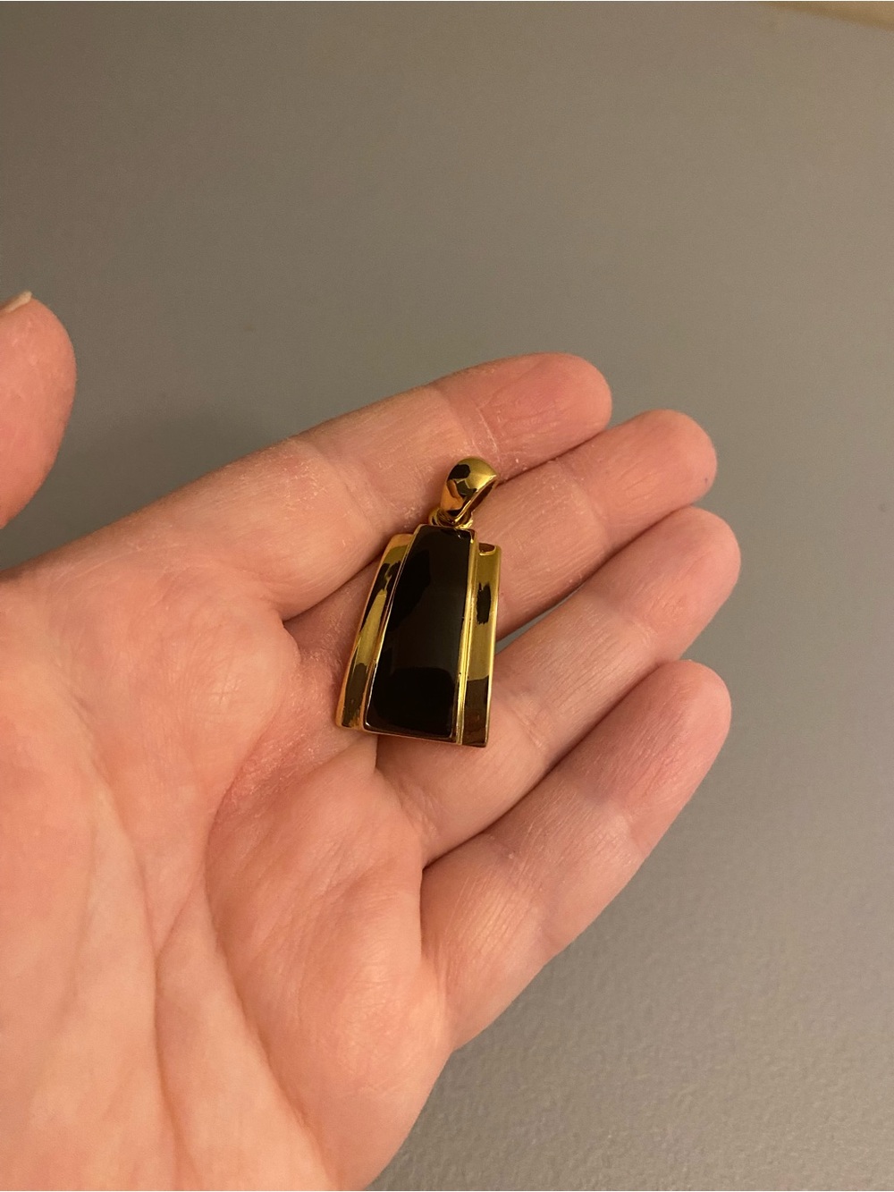 Lia Sophia Gold Tone and Black Pendant Necklace Charm - Women Jewelry